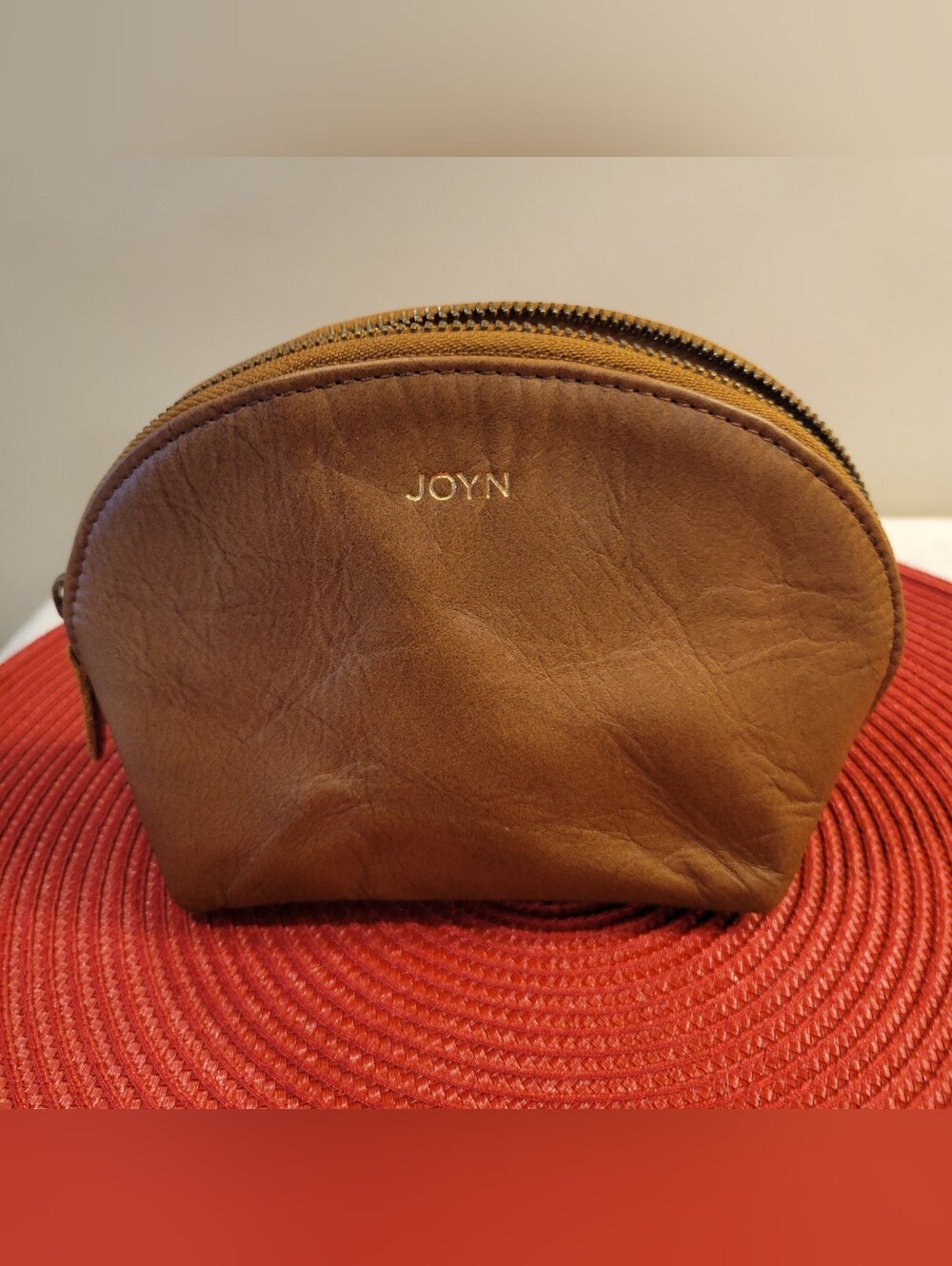 💄EUC~ JOYN FAUX  Leather Cosmetics Bag